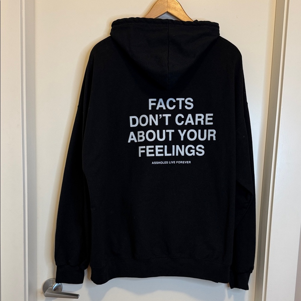 Black Graphic Hoodie with Statement Print